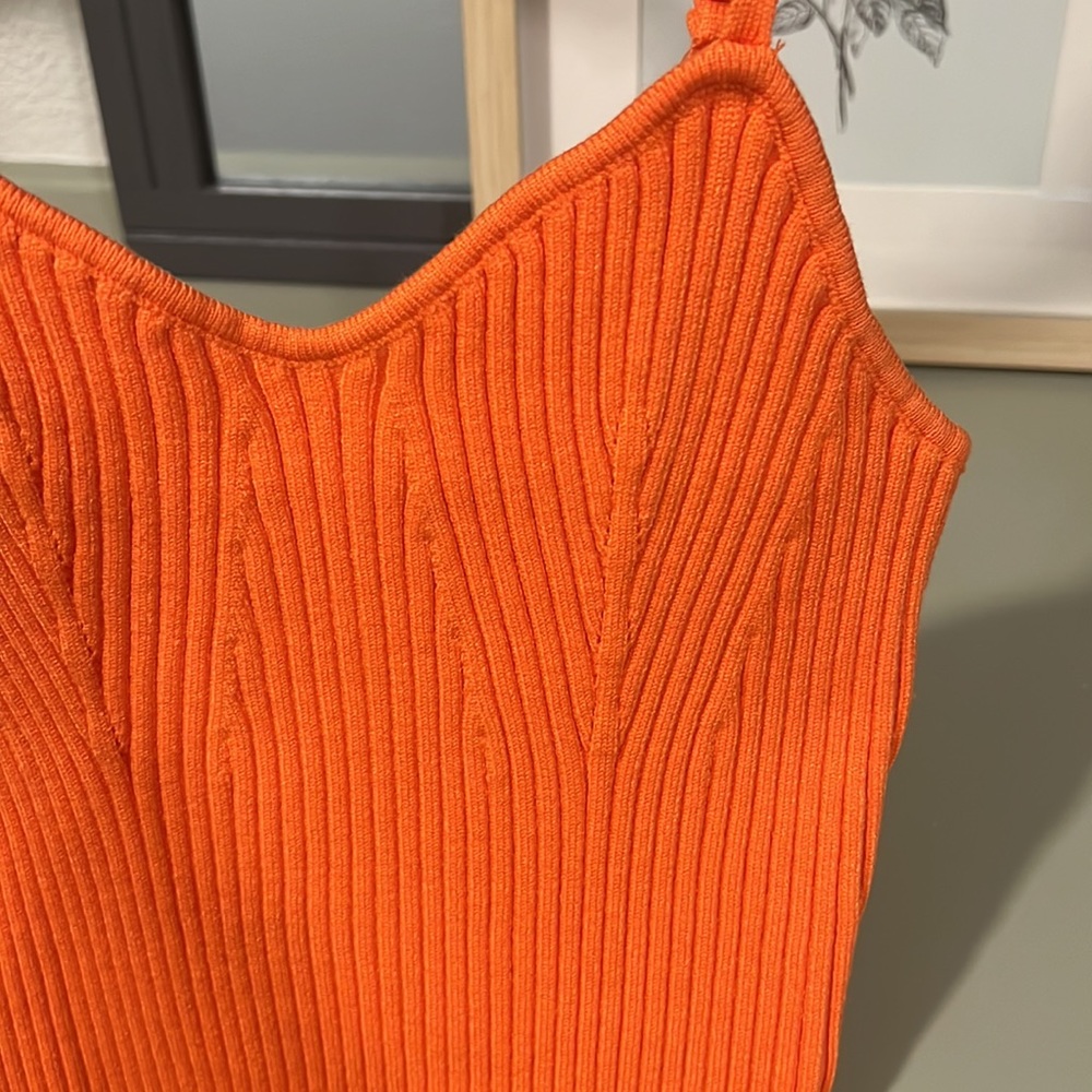 Orange Ribbed Top - Picture 2 of 6